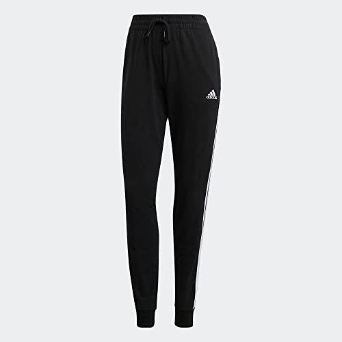 adidas Women's Essentials Single Jersey 3-Stripes Pants, Black/White, Small by adidas - Used condition - Image 4