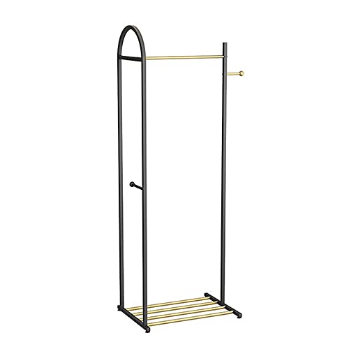Perchero para ropa, perchero industrial con barra para colgar y 1 nivel para ropa (negro)