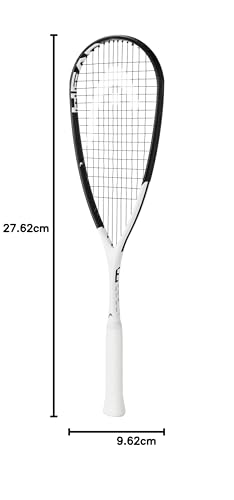 Image of HEAD Extreme 120 Squash Racquet | Color: Black /White | Size: One Size | Material: Graphite | for Men & Women | Lightweight and Durable | Shock Absorption and Stability | Power and Control