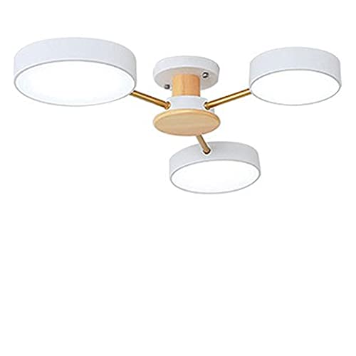 Lustre plafonnier LED en bois pour salon et chambre moderne