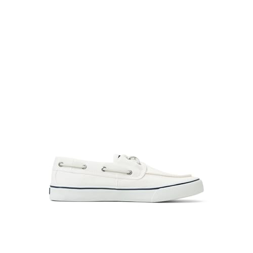 Sperry Men's Bahama II Sneaker Boat Shoe, White Cotton, 10.54