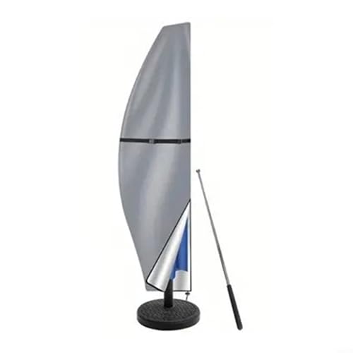 Housse de protection pour parasol, housse de parasol de balcon, construction en tissu Oxford rigide, rend cette protection robuste pour parasol de patio (190 x 50 cm, gris)