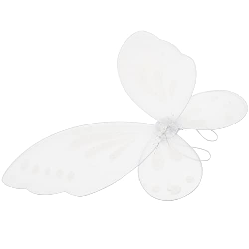 NUOBESTY Vita fjärilvingar för barn flickor älvvingar prinsessvingar festdräkt vingar flickor älvingar änglavingar födelsedagsfest klä uppträdande