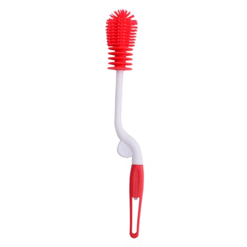 COLLBATH Cleaning Brush Bottle Brush Cup Scrubbing Tool Bottle Cup Brush Red