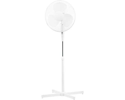 Hantech Standventilator Ø 40 cm weiß 50W H 1,25 m Ventilator 3 Geschwindigkeitsstufen, Neigungsverstellung und Oszillation Cover