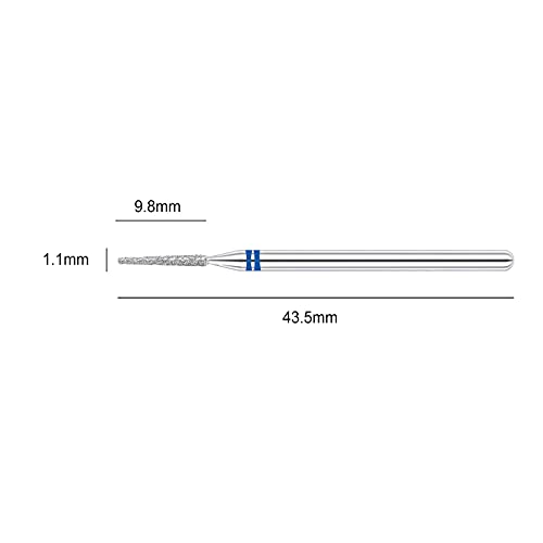 Nmkl38 Diamond E-File Nail Drill Bit For Manicure Pedicure, Russian Electric File Bits, Efile Cuticle Bits Salon Tool (Medium - 1.2X10) #TOP4