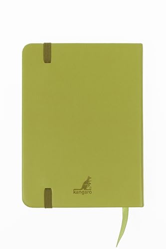 Image of Kangaro Art Sketchbook A6 Lime Green PU Hard Cover 80 Sheets 140 g Cream Paper with Elastic Band and Ribbon