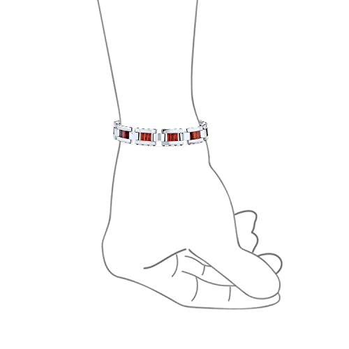 Pulsera masculina Bling Jewelry 8.5 in marrón y acero miniatura 3
