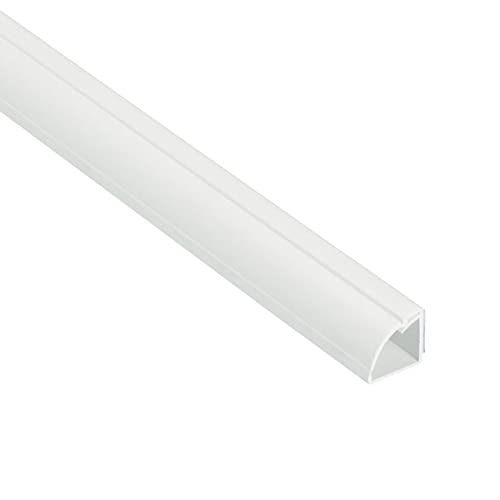 D-Line Quarter Round Cable Raceway Cord Cover Floor Trim | Paintable White | 5 Foot 0.87"x0.87" #1