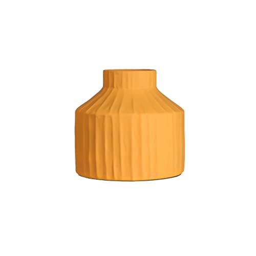 Vase céramique mat sèche fleur decoration table salon moderne couleur jaune