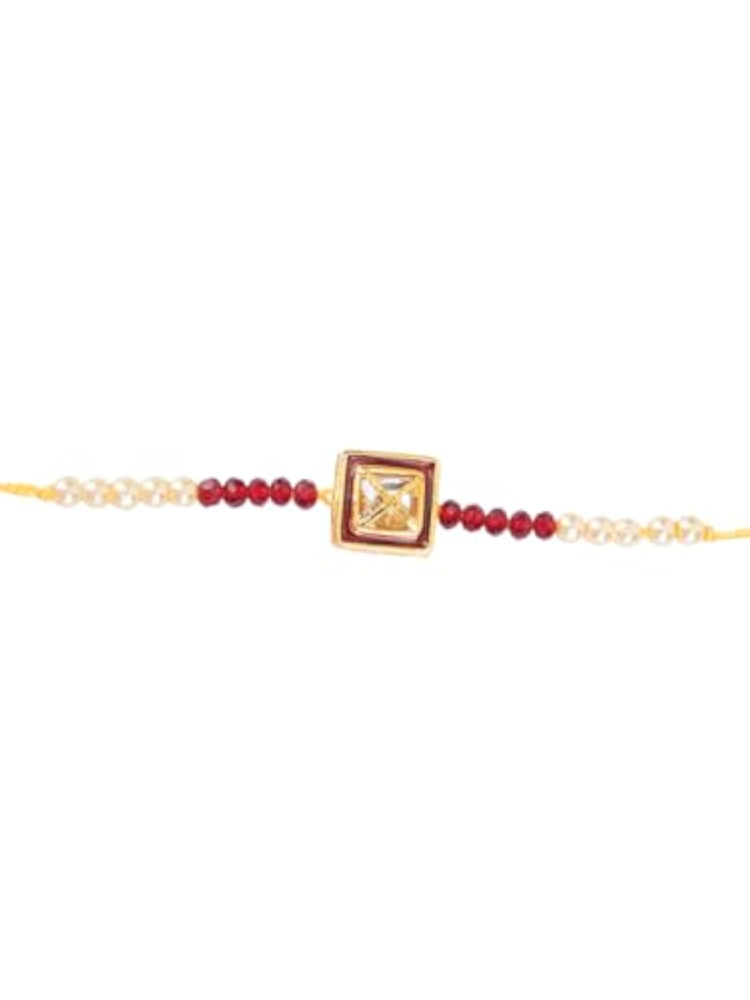Handcrafted Kundan Rakhi Set of 2, Elegant Design