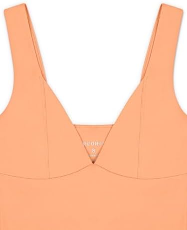 REORIA Women's Summer Sexy Casual Deep V Neck Sleeveless Slim Fit Cropped Corset Cami Fashion Trendy Y2k Going Out Crop Tank Tops Peach Fuzz Medium