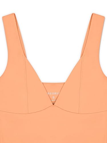 REORIA Women's Summer Sexy Casual Deep V Neck Sleeveless Slim Fit Cropped Corset Cami Fashion Trendy Y2k Going Out Crop Tank Tops Peach Fuzz Medium