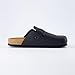 CUSHIONAIRE Hana Womens Clogs | Comfortable Vegan Suede Clogs for Women | Slip On Potato Shoes with Cork Footbed & Arch Support| BLACK 8