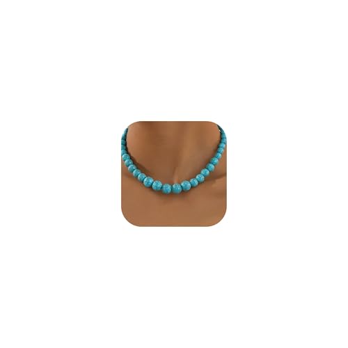 Collier de perles turquoise femmes et bijoux tenues cow-girl