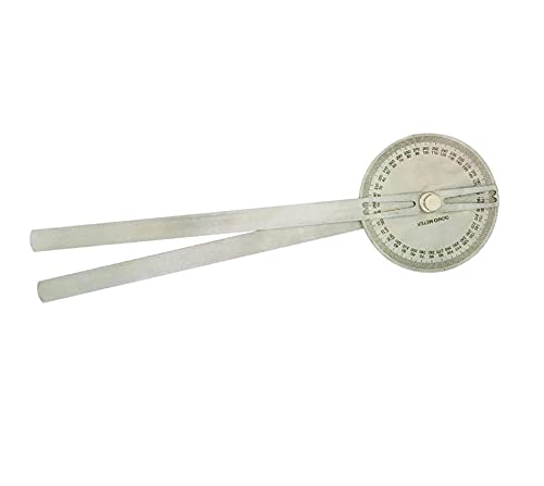 Image of 360 Stainless Steel Goniometer | Orthopedic & Physiotherapy Joint Range of Motion Measuring Tool | 6-Inch Medical Protractor for Knee, Elbow, Wrist & Shoulder