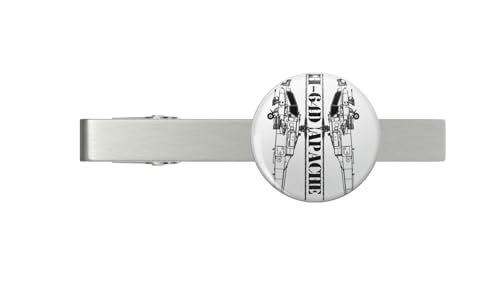 Apache helicopter Silver Tie Clip Tie Bar Veteran Gift