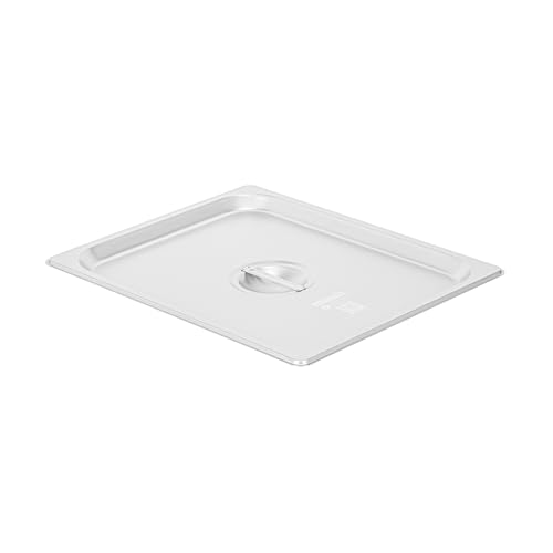 Restaurantware-LID ONLY: Kitchen Tek 20.8 x 10.4 Inch Steam Table Pan Cover, 1 NSF Hotel Pan Cover - 1/2 Size Pan Sold Separately, With Handle, Stainless Steel Food Pan Lid, For Catering - Thumbnail 2