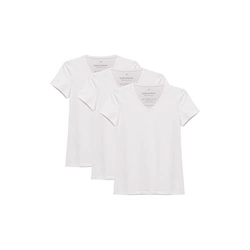 Kit 3 Camisetas Babylook Básica, basicamente., Feminino, Branco, M