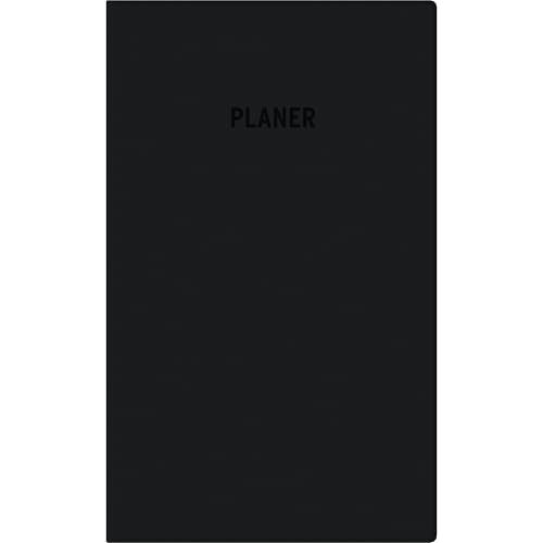 Zettler Taschenplaner 1W/1S schwarz 2026 – Wochenplaner 10 × 16 cm, 64 Seiten, 1 Woche auf 1 Seite, Wochenzählung, Mondphasen, Sonnenzeiten, 3-sprachiges Kalendarium, Adressheft, FSC