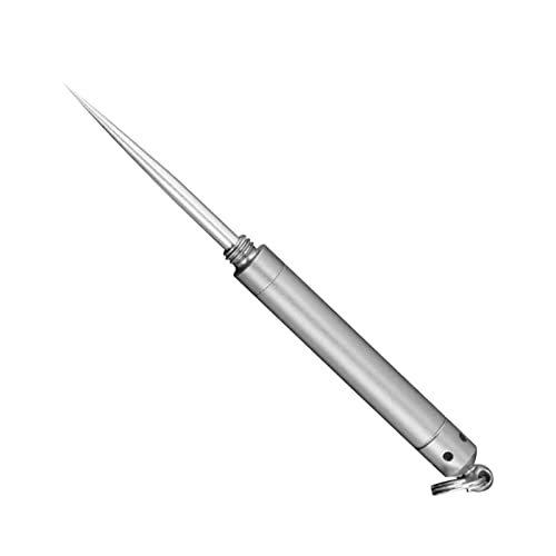 Palitos portáteis com porta-chaves, Palheta de dentes de aço inoxidável reutilizável, Palitos de met