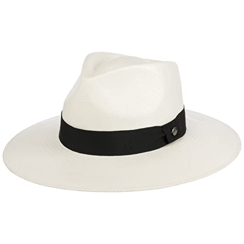 Lierys Montagon Panama Hat Women/Men White 7 3/8-7 1/2