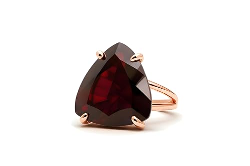 Bague Grenat en Or Rose pour femme : alliance de fiançailles artisanale et unique