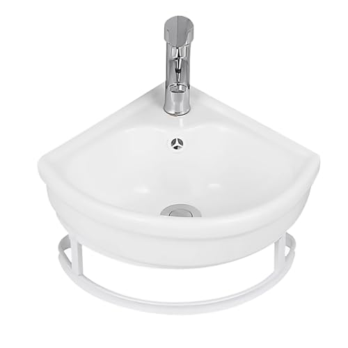 Lavabo d'angle compact en céramique pour libérer l'espace des petits WC