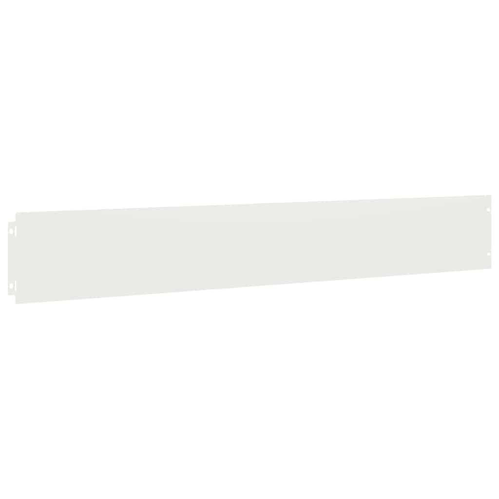 Lot de 10 bordures de pelouse - Blanc - 15 x 103 cm - En acier laminé à froid - Bordure et délimitation de pelouse - Flexible - Système de connexion facile sans outils