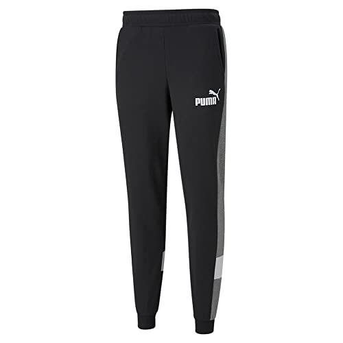 Pantalon de survêtement PUMA Ess+ Colorblock avec poches latérales et finitions bords-côtes