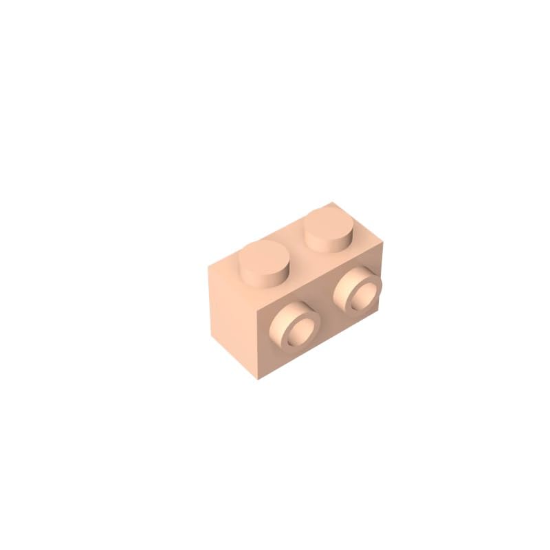 XYEIUGO 11211 Hinge Brick Special 1x2 with 2 Studs on 1 Side, 50 PCS, Light Nougat, 50 Pieces