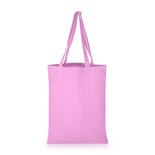 IMFAA Plain Tote Medium(40x36+60) Cm 100% Cotton Canvas Reusable Shoulder/Hand Tote Shopping Bags. (Pack-1, Pink)