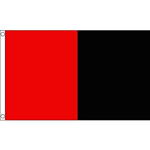AZ FLAG, Half Red And Black Flag, 3x5 Ft, 100D Polyester Two Colors Banner with Two Metal Grommets, Fade Resistant