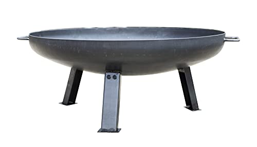 La Hacienda 55576 Pittsburgh Medium Firepit - Industrial Thick Steel - Patio Heater - 360 View - Log...