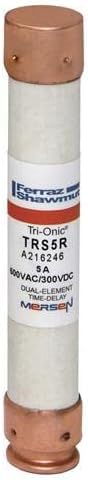 Ferraz Shamwut/Mersen TRS-5R, 5 Amp (5A) 600V Fusetron Dual Element Time-Delay Current Limiting Class RK5 Fuse, UL Listed LOT of 5