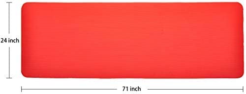 Balancefrom Gocloud All-Purpose 1-Inch Extra Thick High Density Anti-Tear Exercise Yoga Mat With Carrying Strap (Red) #TOP2