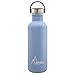 Bot. ac. inox Basic 1L ,tapón acero/bambú - Azul