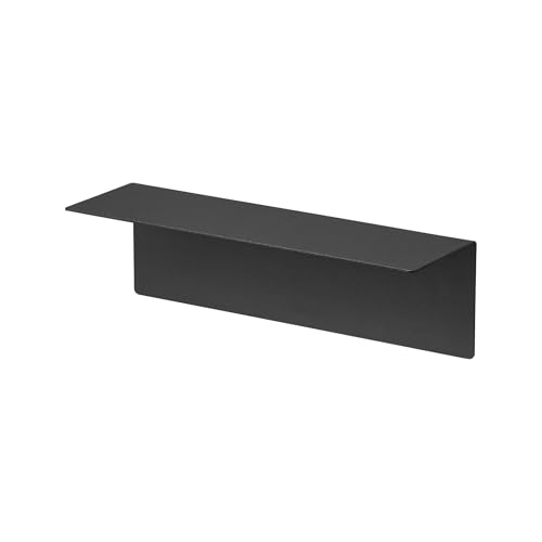 Yamazaki 10095 Magnetisches Regal, schwarz, Stahl - Magnet - Silikon, minimalistisch, 20 x 6,3 x 6 cm (L x B x H)