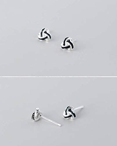 Boucles d'oreilles triangle S925 anti-allergie style coréen géométrique noir