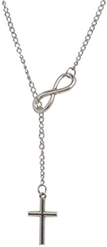 Preisvergleich Produktbild Halskette Silber Infinity & Cross Chain Halskette Schmuck