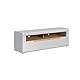 trendteam smart living - TV-Lowboard Fernsehschrank Fernsehtisch - Wohnzimmer - Marlon - Aufbaumaß (BxHxT) 150 x 50 x 40 cm - Farbe Weiß Hochglanz mit Coast Evoke Eiche - 222232001