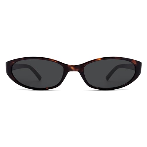 Image of Retro Oval Sunglasses Womens Mens Y2k Trendy Cateye Shades AR82299 | Narrow Round Cute Sunnies,90s 2000s Cool Skinny Frame