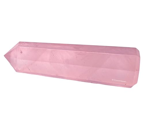 Image of Crystal Heaven Certified Star Rose Quartz Crystal Tower Obelisk Point For Chakra, Healing And Balancing - Aaa Grade Original Certified Gemstone Agate For Reiki Meditation Yoga Spiritual (3-4 Inches)
