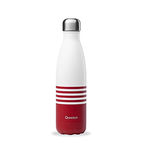 Qwetch - Bouteille Isotherme Marinière Rouge 500ml - Gourde Nomade