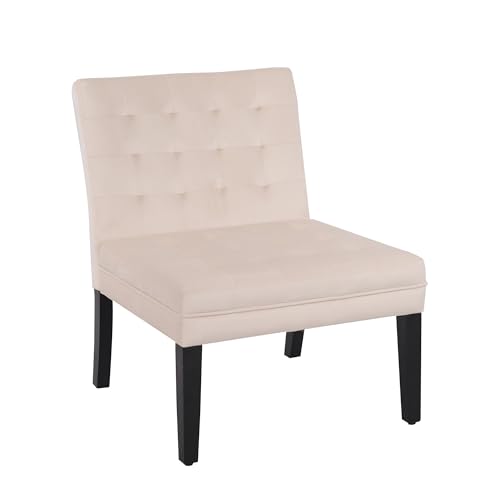 HENGJIANYI Velvet Accent Chair, Upholstered Criss Cross Chair, Wide and