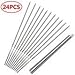 Ansuyai BBQ Barbecue Skewers (Set of 24),Stainless Steel Flat Metal Grilling Skewers Set, Reusable BBQ Sticks with Portable Skewer Container Tube