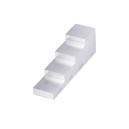 Bloque de calibración de cuña de 4 pasos, rango 0.250" a 1.000", acero inoxidable 304, mecanizado de precisión para medidor ultrasónico de espesor (inspección NDT) miniatura 5