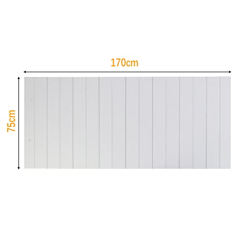 aleawol Badewannenabdeckung 170x75cm, Faltbare Staubdichte Badewannenabdeckungen Dämmplatte Badewannen Abdeckung 7mm PVC Badewannenbretter für Hause, Badezimmer SPA (Weiß)