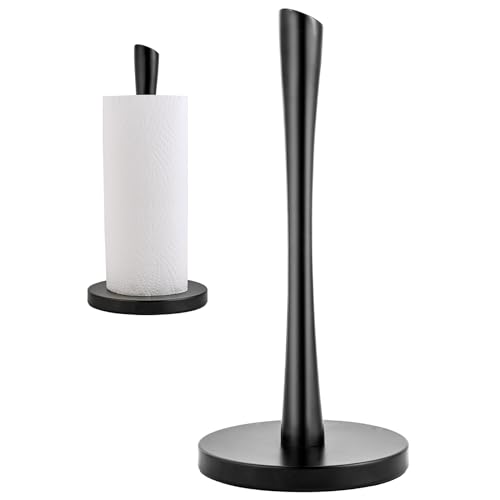 JOGREFUL Stainless Steel Paper Towel Holder, Kitchen Countertop Stand Black