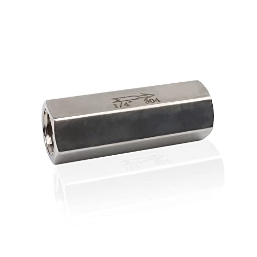 Clapet Anti-Retour D'air 1/4", SRJQXH 48.9mm Inox 304 Clapet Anti Retour Compresseur, Empêche le Retour D'air, Bonne étanchéité, Pour Raccords De Tuyaux D'eau Et De Gaz